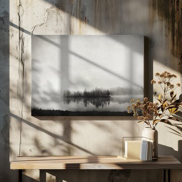 Misty Island Reflection | Canvas - Room Interior 2