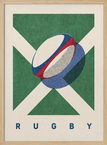 Scottish Rugby Ball | Poster - Wood Frame Interior