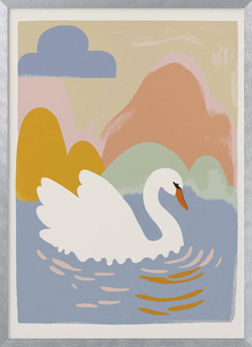 Swan's Dreamscape | Poster - Silver Frame Interior