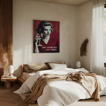 Retro Wine Woman | Canvas - Room Interior 2