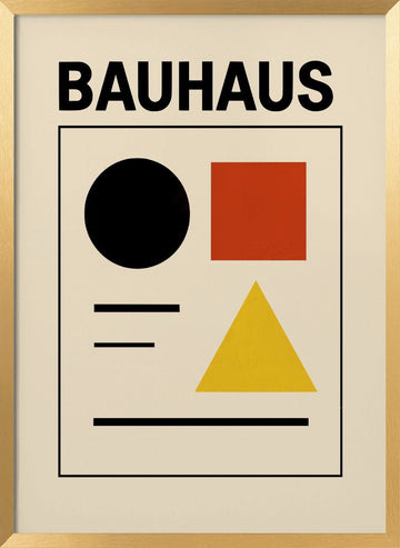 Bauhaus Primary Shapes | Poster - Gold Frame Interior