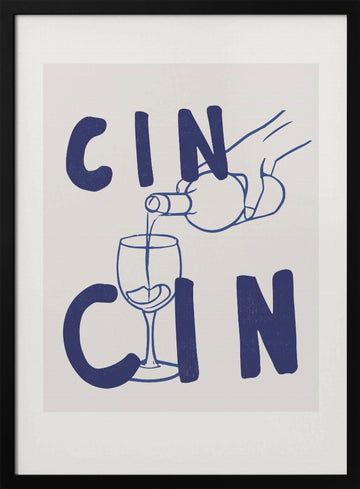 Cheers in Blue | Poster - Black Metal Frame Interior