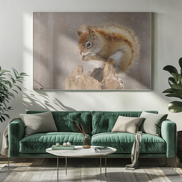 Snowy Red Squirrel | Poster - Room Interior 1