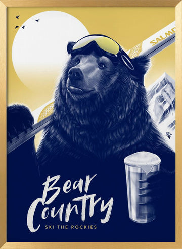 Après Ski Bear | Poster - Gold Frame Interior