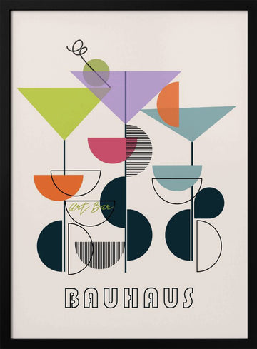 Bauhaus Cocktail Art | Poster - Black Metal Frame Interior