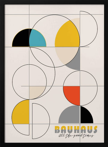 Bauhaus Geometric Shapes | Poster - Black Metal Frame Interior