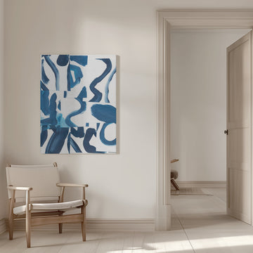 Dynamic Blue Abstract | Canvas - Room Interior 1