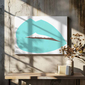 Teal Pop Lips | Canvas - Room Interior 2