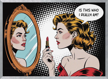Pop Art Identity Reflection | Poster - Silver Frame Interior
