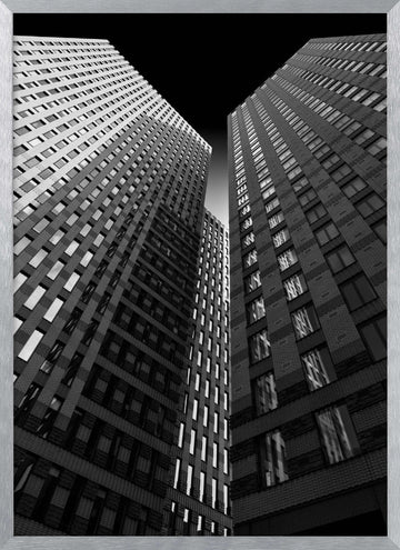 Urban Tower Geometry | Poster - Silver Frame Interior