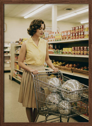 Grocery Store Glamour | Poster - Walnut Frame Interior