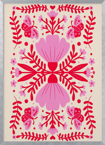 Bohemian Butterfly Garden | Poster - Silver Frame Interior