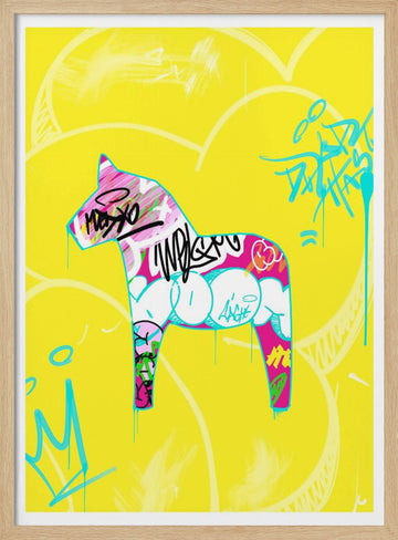 Graffiti Dala Horse | Poster - Wood Frame Interior