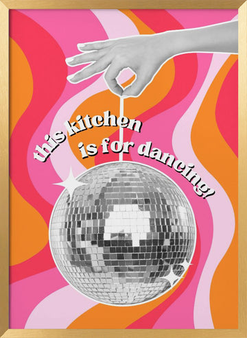 Disco Kitchen Vibes | Poster - Gold Frame Interior