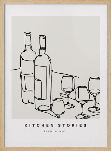 Wine and Conversation | Poster - Wood Frame Interior