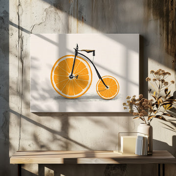 Orange Slice Bicycle | Canvas - Room Interior 2