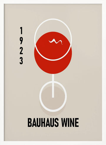 Bauhaus Wine Glass | Poster - White Frame Interior