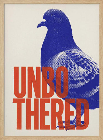 Unbothered Pigeon | Poster - Wood Frame Interior