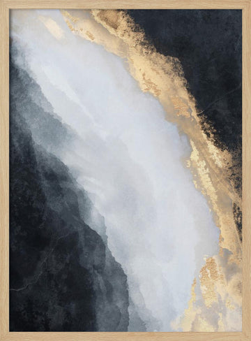 Golden Black Flow | Poster - Wood Frame Interior