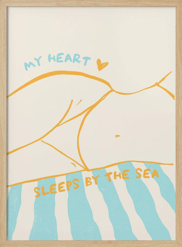 Heart Sleeps By The Sea | Poster - Wood Frame Interior