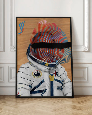 Striped Astronaut Helmet | Poster - Room Interior 1