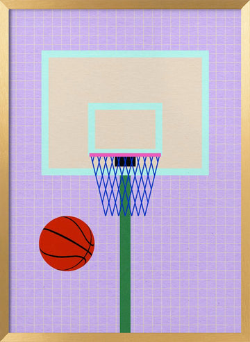 New York Basketball | Poster - Gold Frame Interior