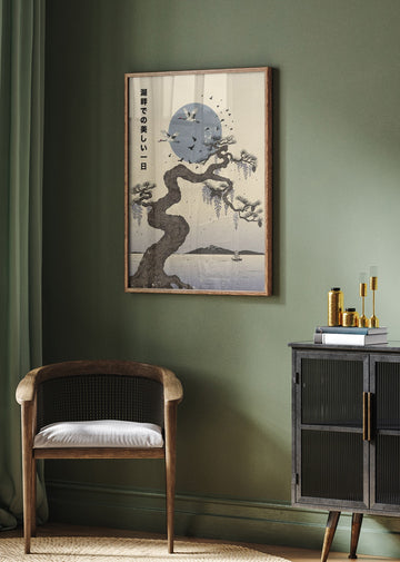 Wisteria Cranes Lake | Poster - Room Interior 2