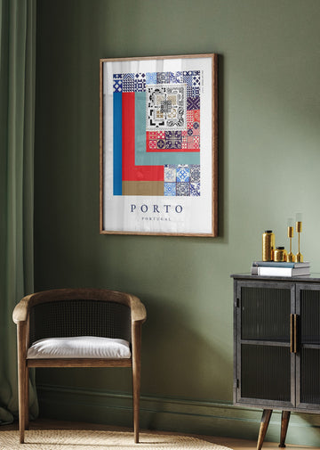Porto Azulejo Patterns | Poster - Room Interior 2