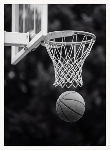 Basketball Hoop Shot | Poster - White Frame Interior