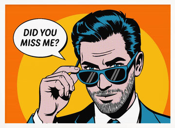 Confident Pop Art Man | Poster - White Frame Interior