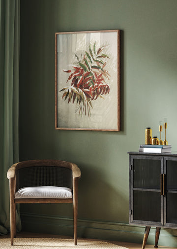 Leaves In Snow | Poster - Room Interior 2
