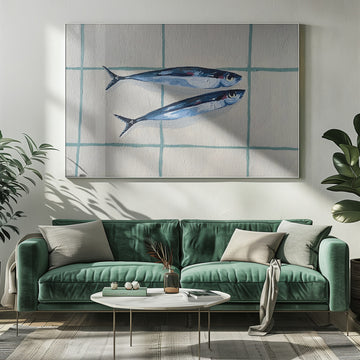 Two Blue Fish | Poster - Room Interior 1