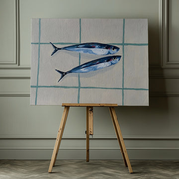 Two Blue Fish | Canvas - Room Interior 1