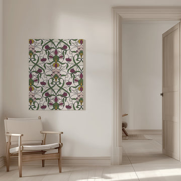 Elegant Floral Motif | Canvas - Room Interior 1