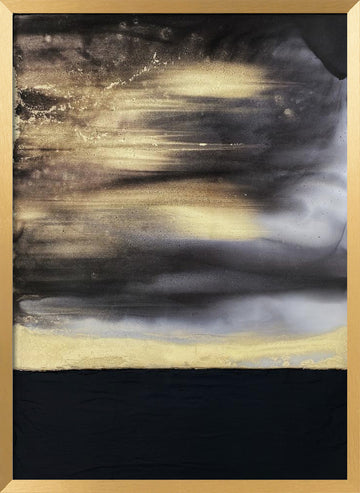 Abstract Golden Horizon | Poster - Gold Frame Interior