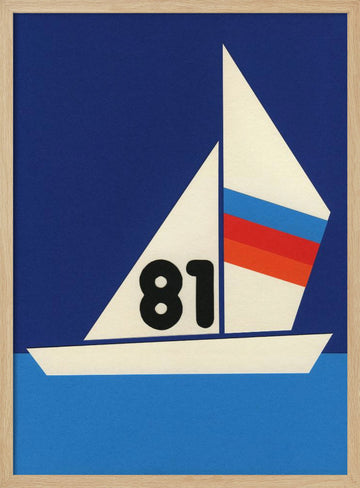 Blue Water Sailing 81 | Poster - Wood Frame Interior