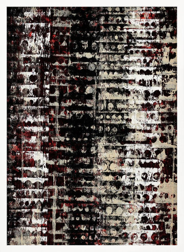 Distressed Geometric Abstract | Poster - White Frame Interior