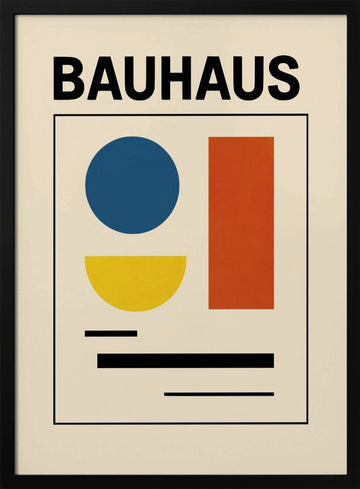 Bauhaus Geometric Shapes | Poster - Black Metal Frame Interior