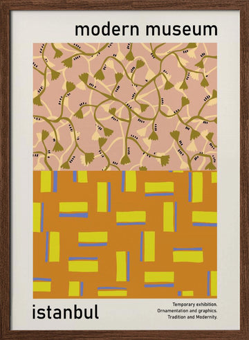 Modern Botanical Geometric Patterns | Poster - Walnut Frame Interior