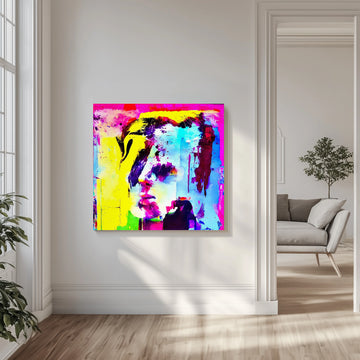 Vibrant Abstract Portrait | Canvas - Room Interior 1