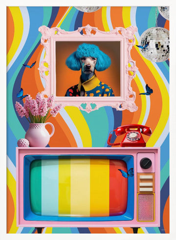 Eccentric Poodle Pop Art | Poster - White Frame Interior