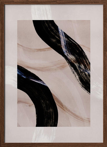 Lines and Shapes 5 | Poster - Walnut Frame Interior