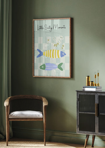 Striped Fish and Olives | Poster - Room Interior 2