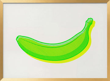 Neon Green Banana | Poster - Gold Frame Interior