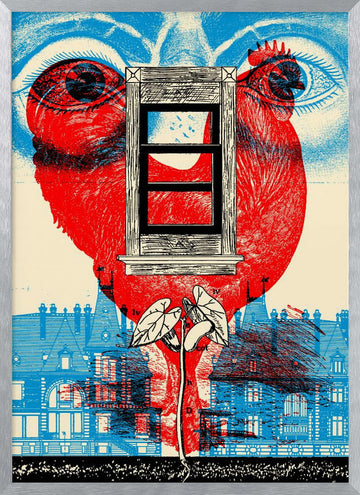 Eyes Heart Window City | Poster - Silver Frame Interior