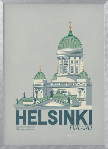 Iconic Helsinki Cathedral | Poster - Silver Frame Interior