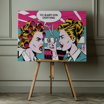 Pop Art Office Fight | Canvas - Room Interior 1