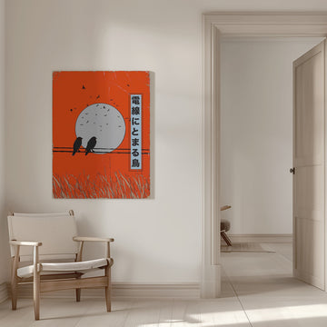 Orange Sky Birds | Canvas - Room Interior 1