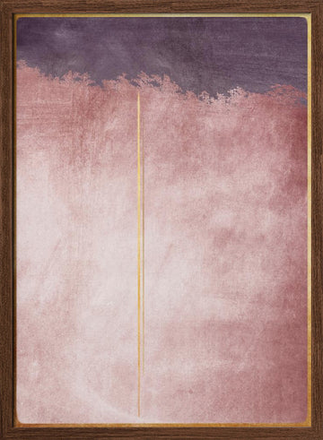 Blush Purple Gold Stripe | Poster - Walnut Frame Interior