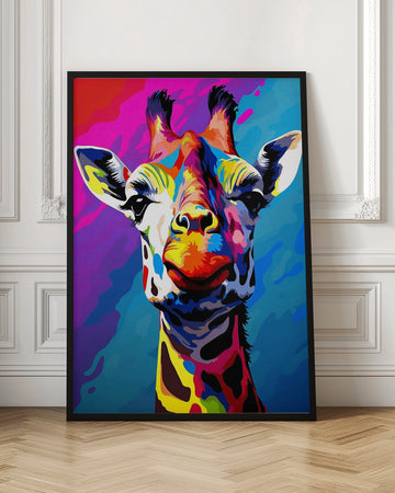 Colorful Pop Art Giraffe | Poster - Room Interior 1